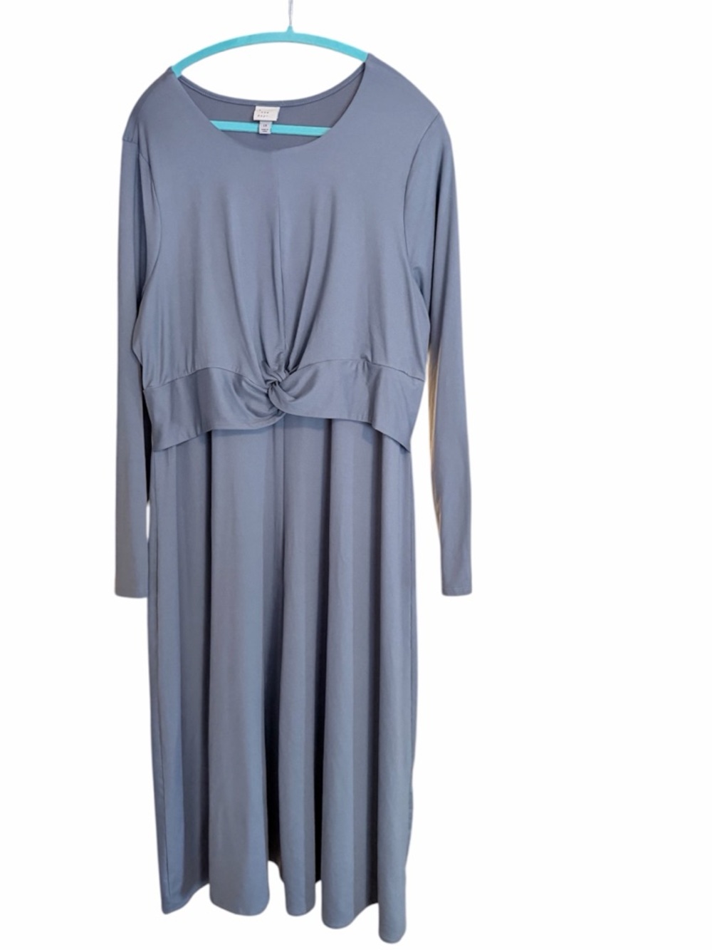 a new day Long Sleeve Knot-Front Maxi Dress - Slate Blue